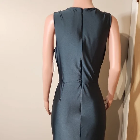 Green Sleeveless Square Neck Maxi Sundress